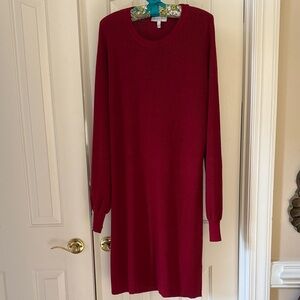 Michael Stars Deep Red Long Sleeve Dress